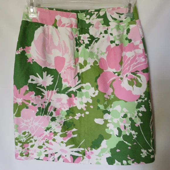 Talbots Green and Pink Floral Skirt - Picture 2 of 8